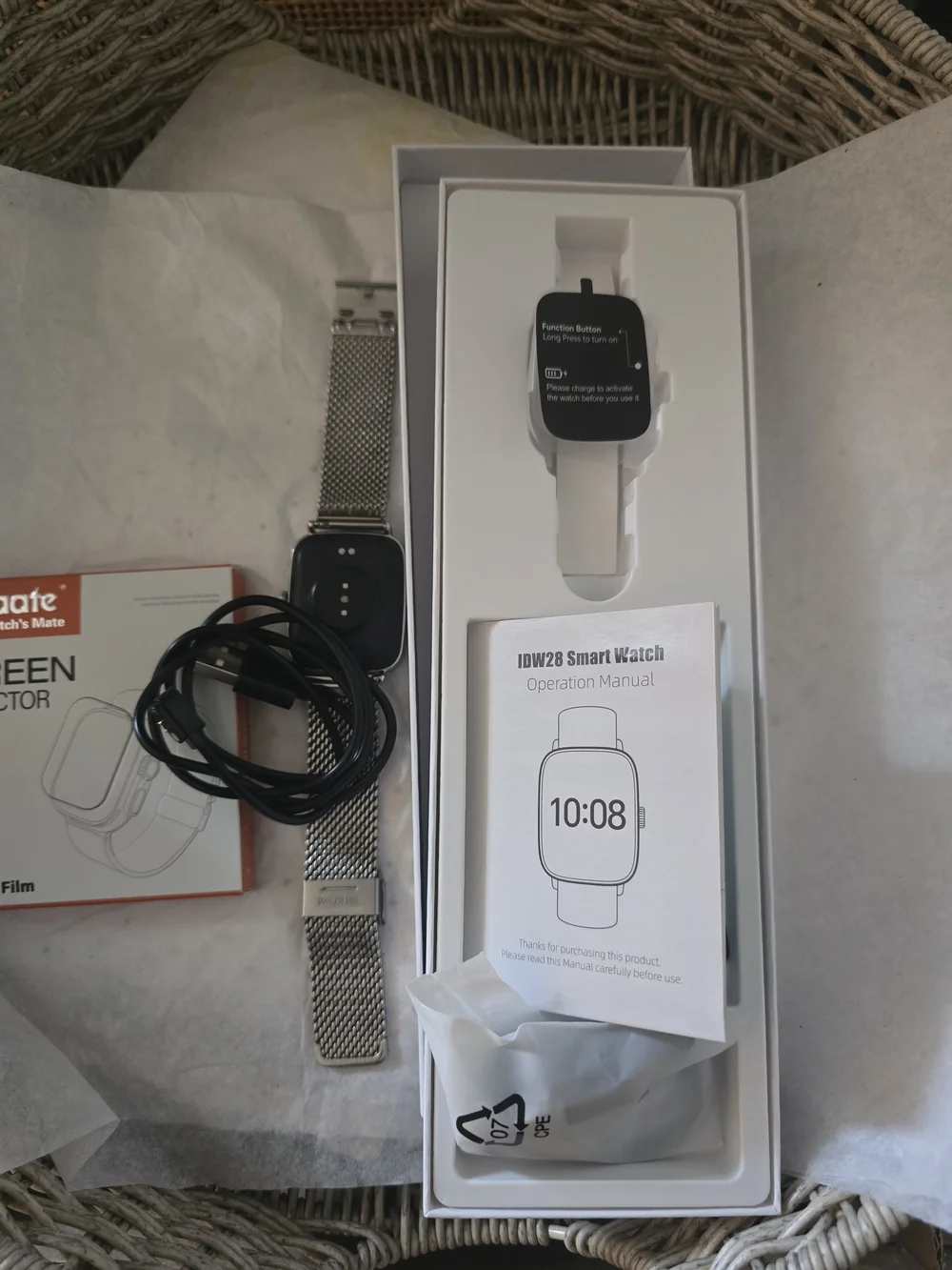 Smartwatch with Accessories, Original Box, 2 Chargers/Bands & Screen Protector